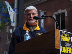 President Roberts speaking at podium